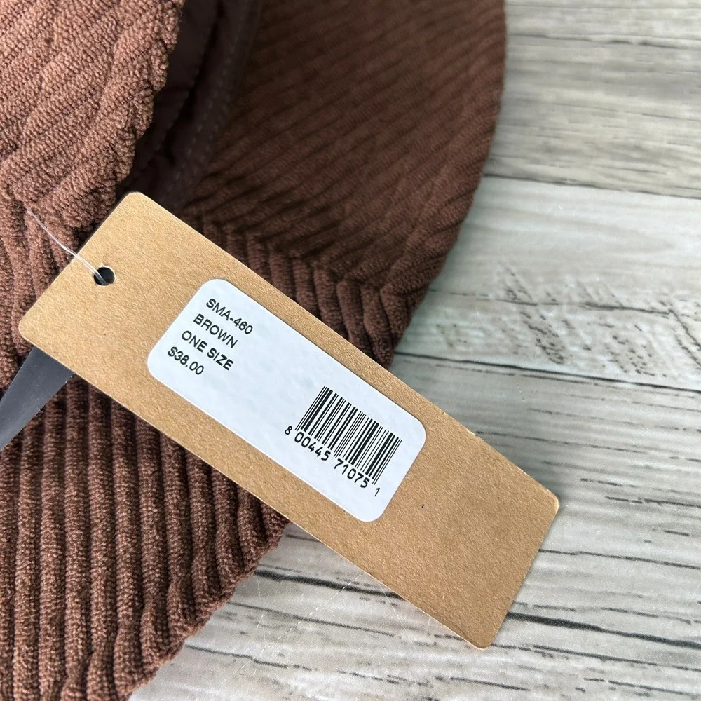 Steve Madden Brown Corduroy Bucket Hat Lined Solid Women's One Size
